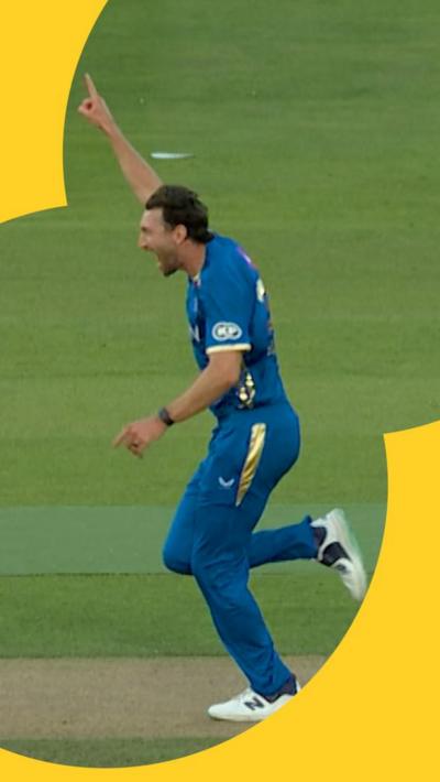 Richard Gleeson after taking a wicket 