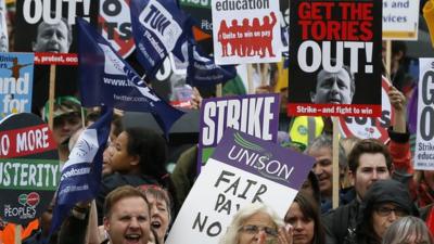 Members of the NUT protesting