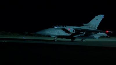 A Tornado jet leaving RAF Akrotiri, Cyprus