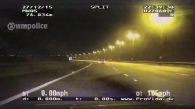 Police video shows the speeding car on the M6 Toll