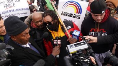 Demonstrators speak after verdict