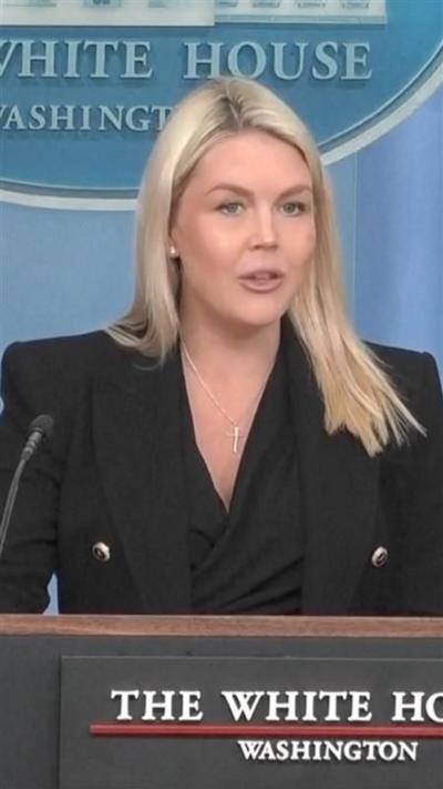 Karoline Leavitt at the White House press room podium