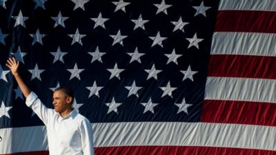 Obama and American flag