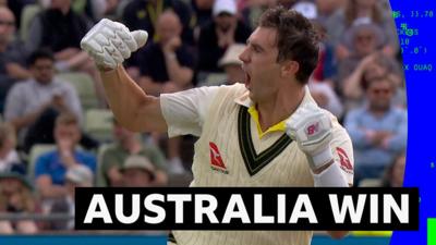 Australia captain Pat Cummins celebrates