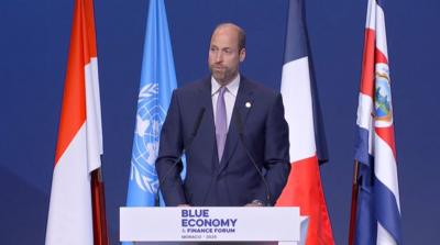 Prince William delivering a speech at the Blue Economy and Finance Forum in Monaco on Sunday