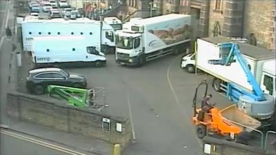 A food truck leaving Wandsworth prison