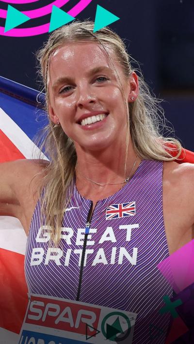 Keely Hodgkinson celebrates in Munich in 2022