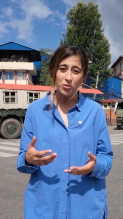 Correspondent Azadeh Moshiri wearing a blue shirt