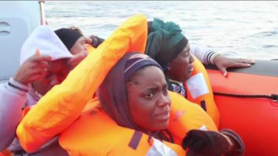 Migrants adrift at sea are rescued off the north coast of Libya