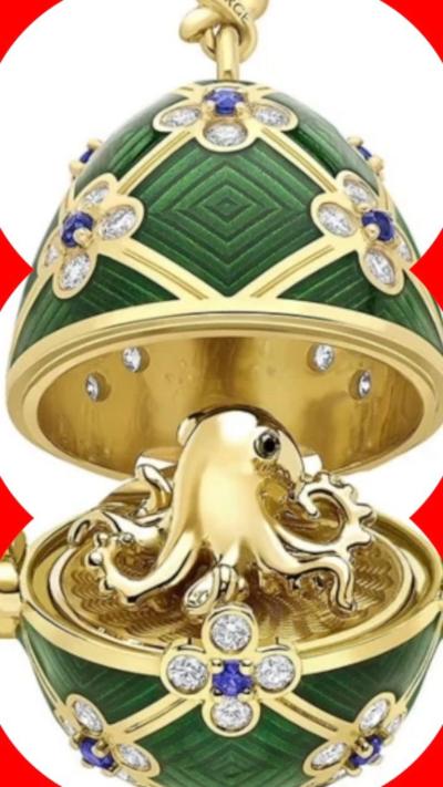 Faberge egg with golden octopus
