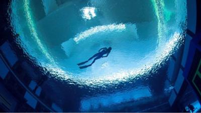 woman in pool