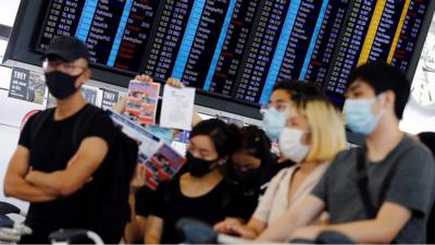 protesters at Hong Kong airport