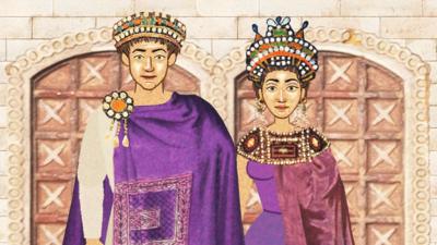 Illustration of Justinian I and Theodora of Byzantia