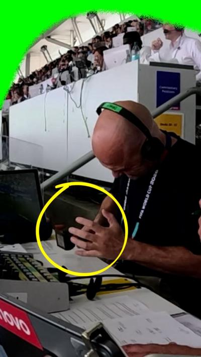 Danny Murphy banging the microphone against the table from the comms booth as England play France in the 2026 World Cup.