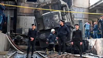 Aftermath of train crash at Cairo's Ramses Station