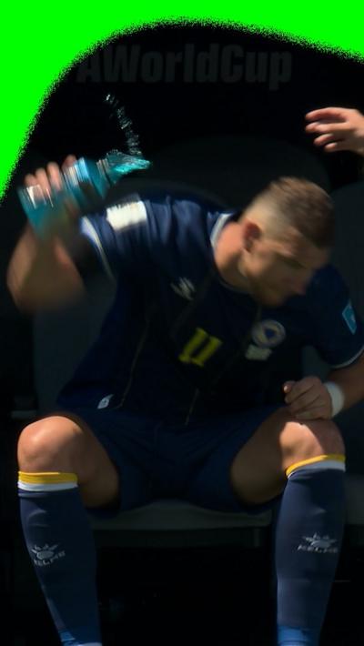  Edin Dzeko throws bottle after being taken off