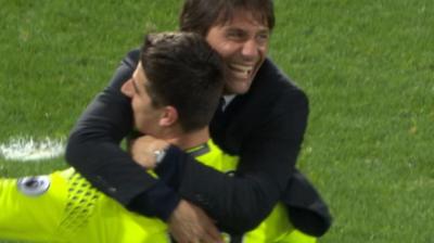 Full-time scenes as Chelsea seal title