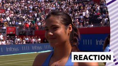Emma Raducanu in on-court interview