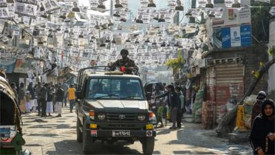 Army truck in street