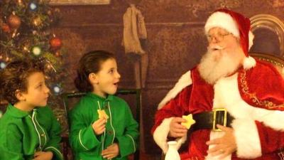 Santa eating cookies