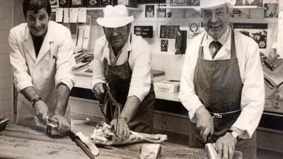 Three generations of butchers