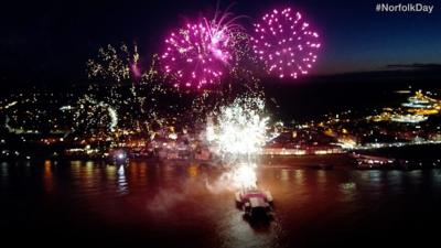 Fireworks over Cromer Pier in Norfolk