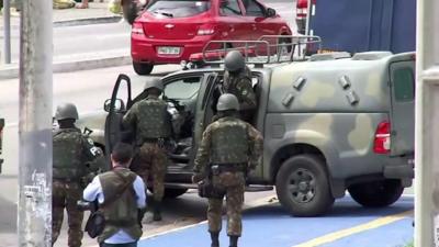 Brazil's army patrolling the streets in Ceará state