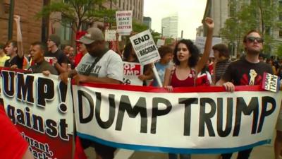 Protesters in Cleveland.