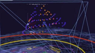 A graphic showing the flight path of drones taking part in a world record event