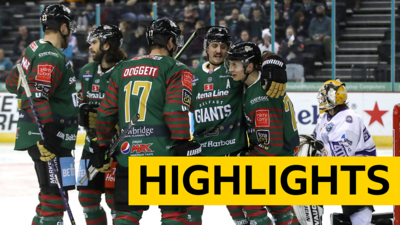 Belfast Giants celebrate victory over Glasgow Clan