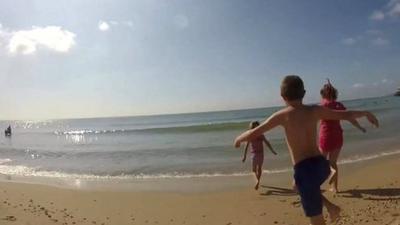 Children playing on a beach