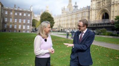 The BBC's North America Editor Sarah Smith and Political Editor Chris Mason talk on College Green
