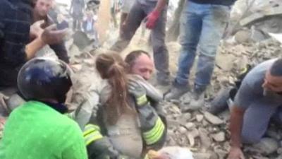 Girl pulled from rubble in Italian earthquake