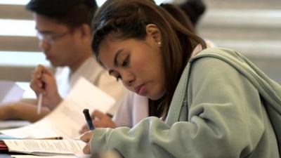 Nurse taking test