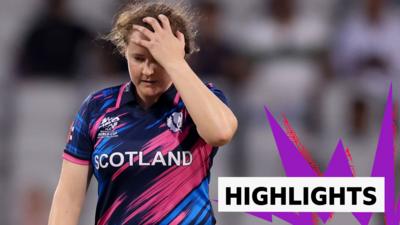 Scotland's Kathryn Bryce holds her hand to her head 