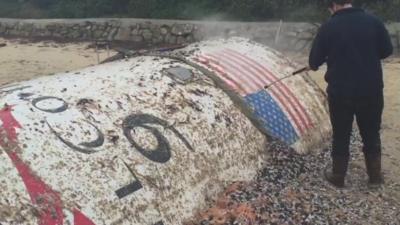 Space rocket debris on Tresco beach