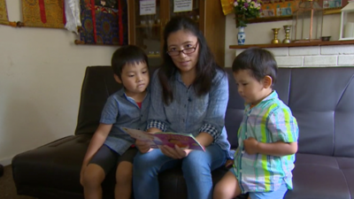 Tenzin Choedon with her two sons