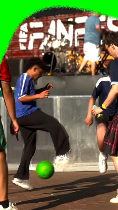 Fans playing football