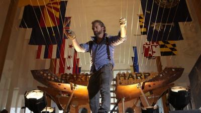 William Close playing his Earth Harp