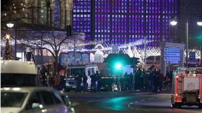 German emergency services at Berlin Christmas market