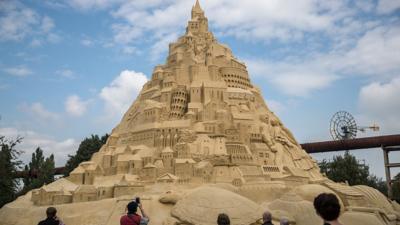 Duisburg giant sandcastle