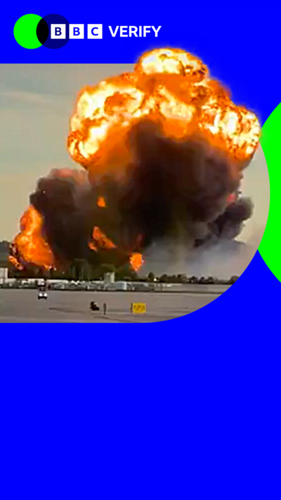 A fireball erupts into the sky after the Kentucky plane crash. 