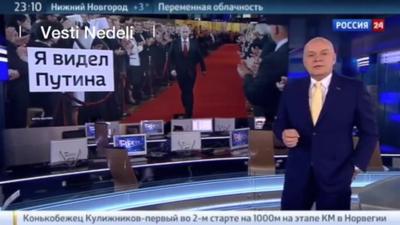 Dmitry Kiselyov presenting his TV programme