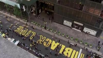 Black LIves Matter mural outside Trump Tower.