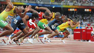 Athletes at the start line