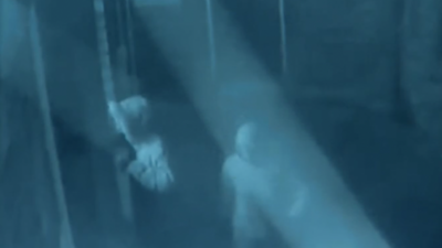 CCTV shows two men in food bank