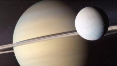 Artwork: Saturn and Enceladus