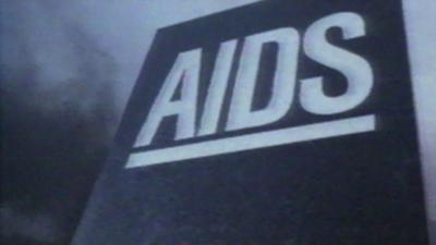 Tombstone reading 'Aids' from 1980s TV advert