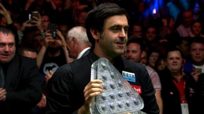 Ronnie O'Sullivan holds the Masters trophy