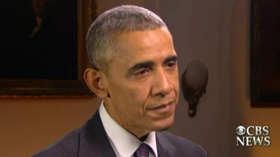 Barack Obama speaking to CBS News